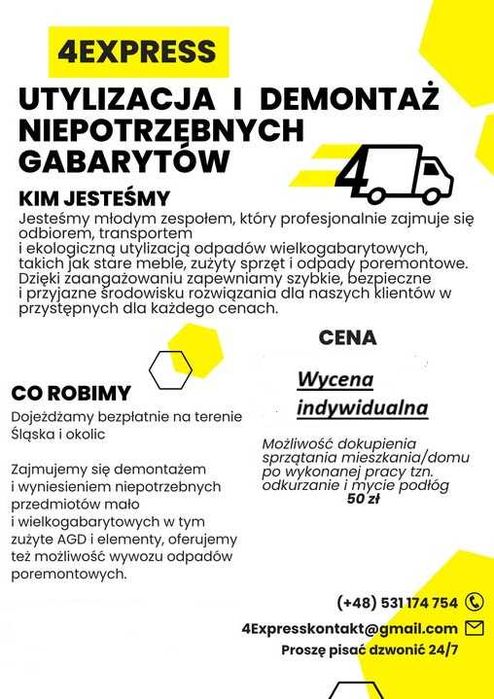 Wywóz gabarytów, gruzu i przeprowadzki – Śląsk