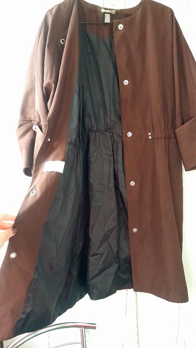 Жакет пальто рукав 3/4 шоколадного кольору розмір 52