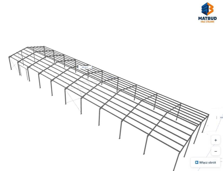 Konstrukcja stalowa / hala 900m2 / ocynkowana 15x60x6m