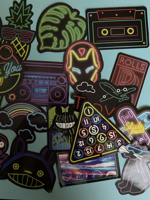 Стікерпак, неонові сіткери, neon stickers, sticker pack