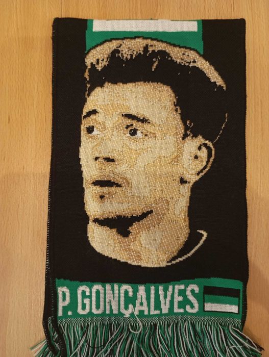 Cachecol Pedro Goncalves Pote jogador Sporting futebol coleção