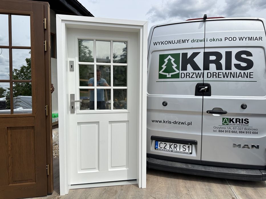 Drzwi wejsciowe zewnętrzne drewniane Amerykańskie Montaż Cała Polska