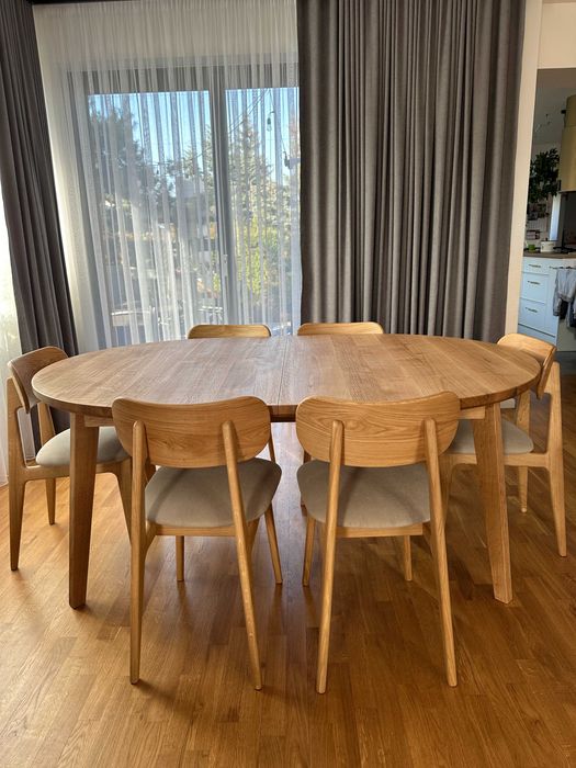 Krzesło dębowe- Krzesło tapicerowane- Krzesło drewniane- od ręki