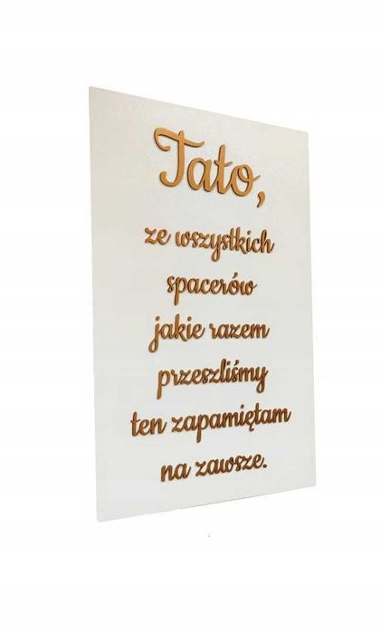 Tablica weselna pionowa Tato ze wszystkich spacerów