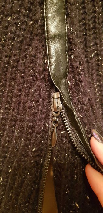 Кофта пончо С-Л с молниями Франция джемпер пуловер толстовка кардиган