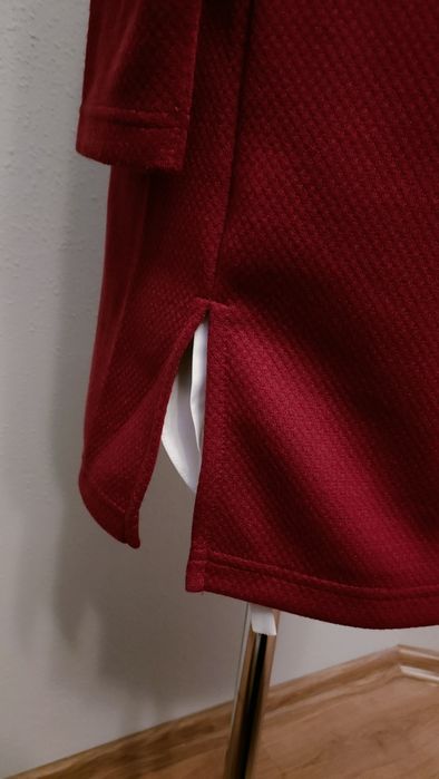 Płaszcz płaszczyk sweter kardigan bordowy długi jak nowy czerwony