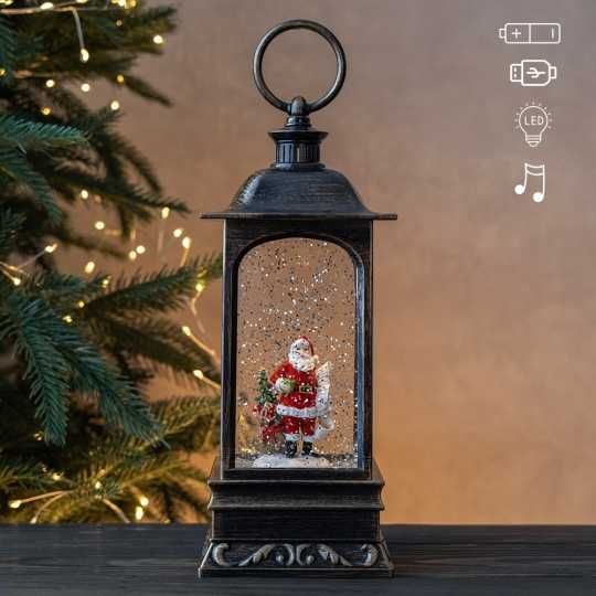 Новорічний ліхтар LED Іграшка з снігом Новогодний фонарь Музична куля