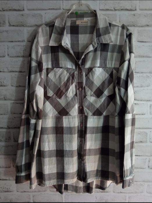 Bluzka tunika koszula w kratkę rozm. 38