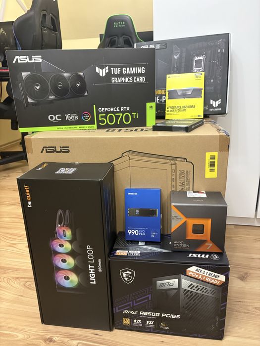 Super Mocny Komputer High-End RTX 5070Ti Ryzen 7800X3D DDR 5 TUF