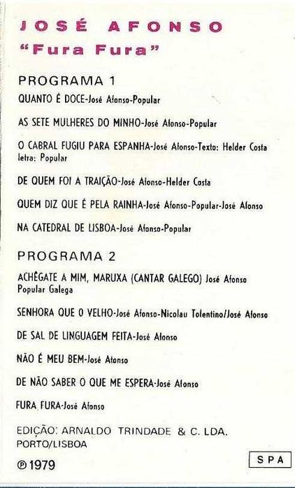 José Afonso	- - - - -		Fura Fura	- - - - -	K7