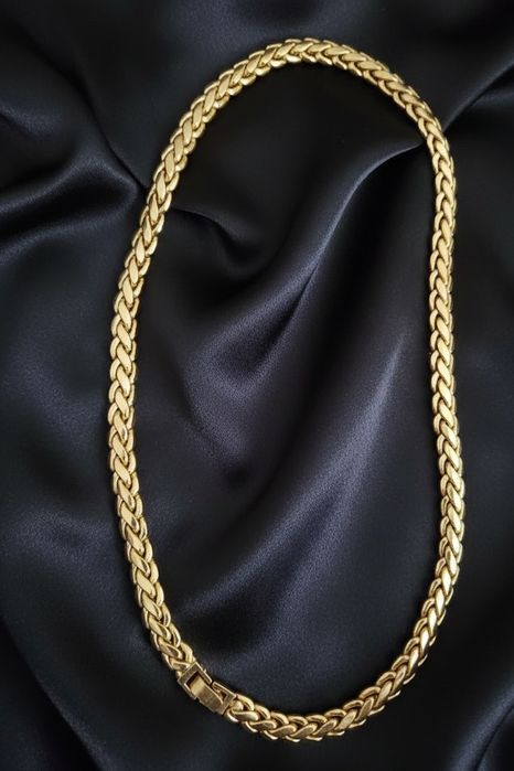 Gruby łańcuch, kolia, szeroki złoty naszyjnik