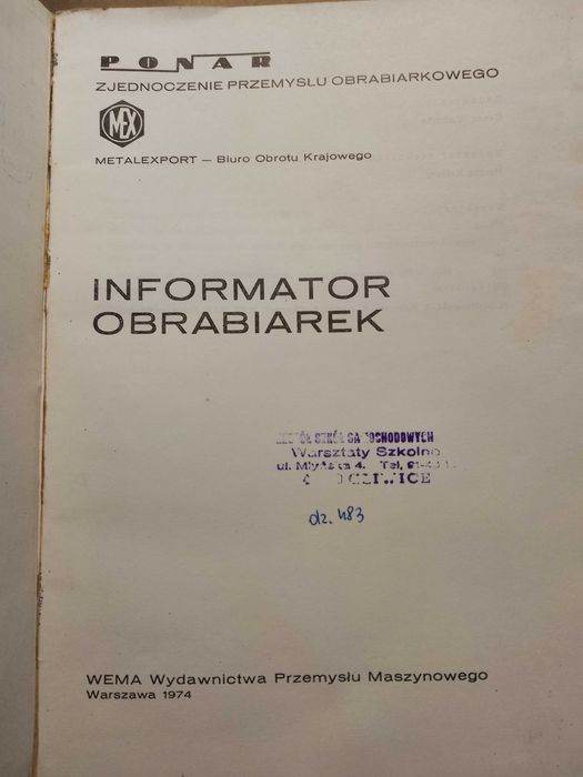 unikat katalog obrabiarek ponar prl 1974 rok