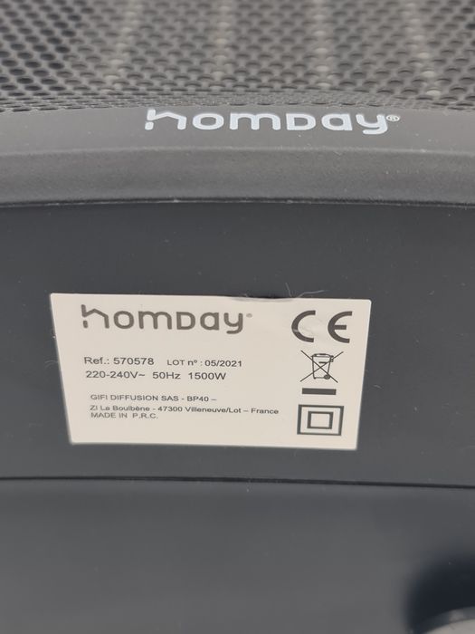 Aquecedor cerâmico Homday 1500W novo
