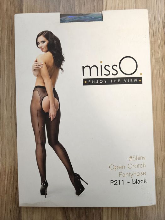 Rajstopy miss0 P211 black, L/XL, open crotch 20DEN