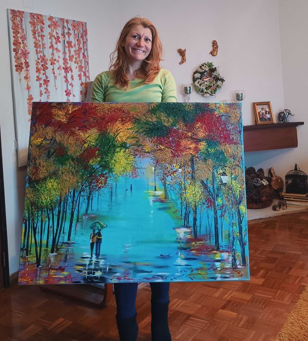 Óleo sobre tela, original, dimensões 100cmx80cm "Paixão pela Vida"