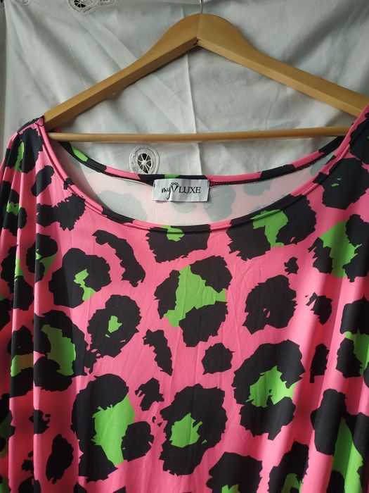 kombinezon kolorowa panterka różowy uni