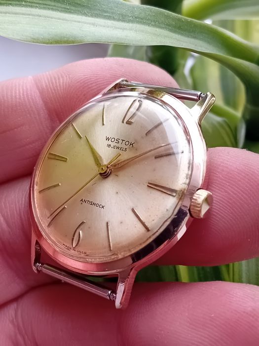 УНИКАЛЬНЫЕ!!! Часы Восток "Wostok" экспортные в позолоте Аи20 СССР