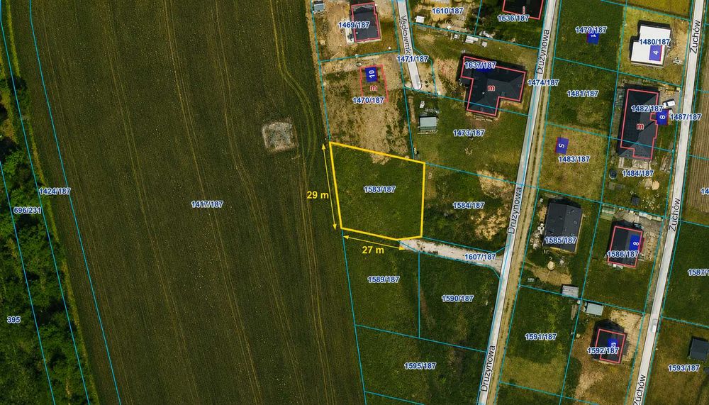 Działka budowlana 800 m² z bezpośrednim widokiem na las – Orzesze, ul. Drużynowa