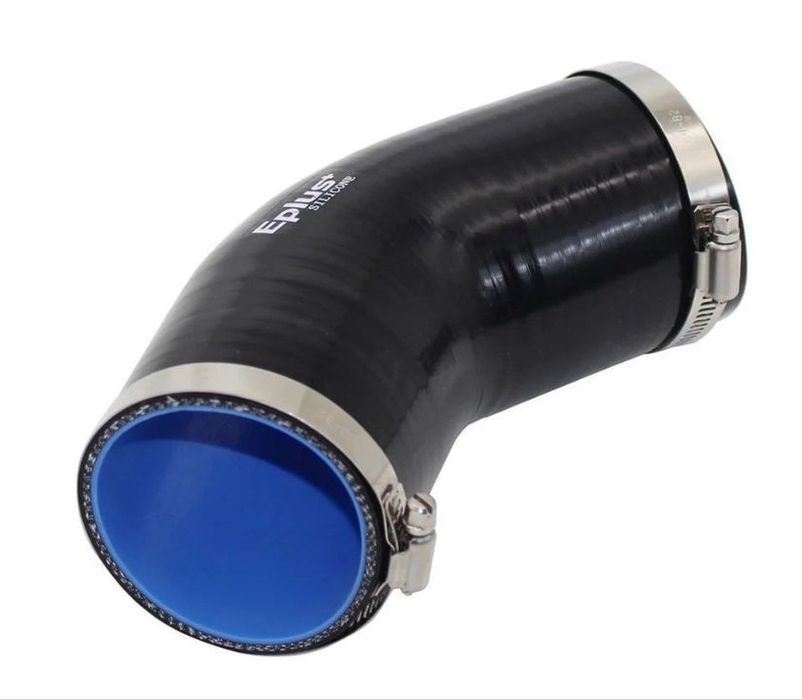 Tubo Silicone 45° Diâmetro 63mm + Braçadeiras Inox