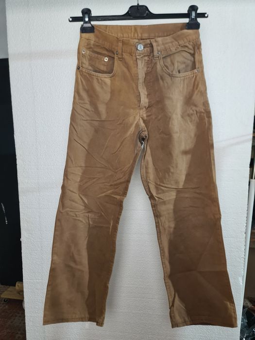 Calça tecido castanho senhora 36