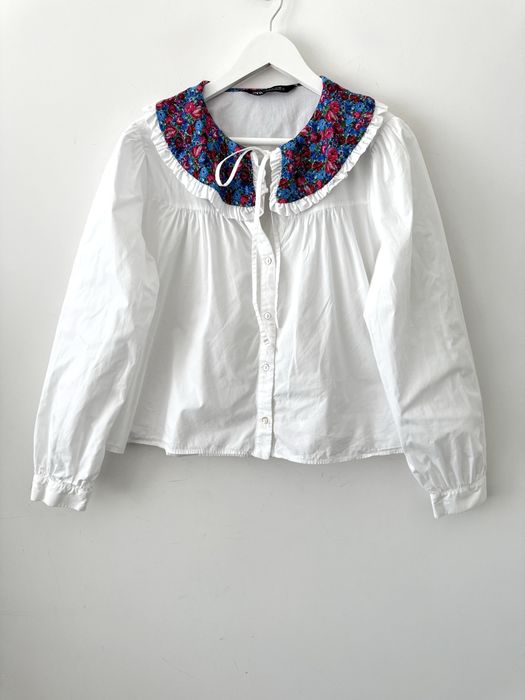 ZARA koszula z ozdobnym kołnierzem