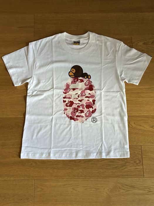 Koszulka Bathing Ape biało różowa