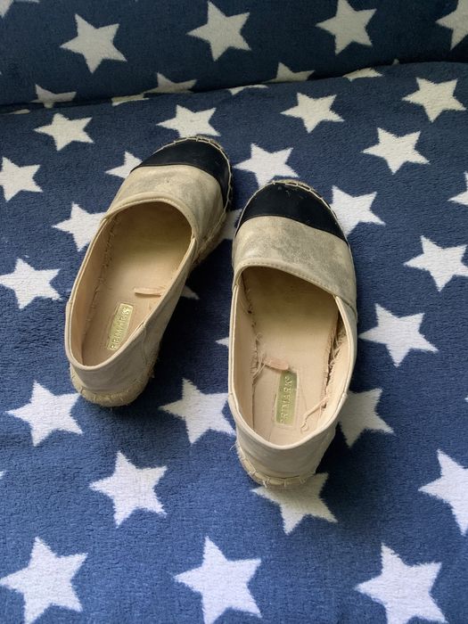Espadryle złote baleriny