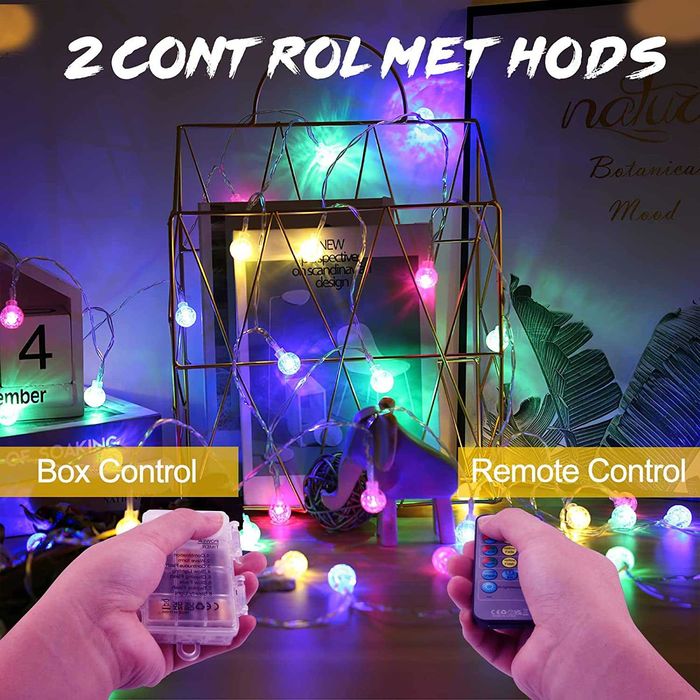Cortina de luzes LED com bateria e USB, interiores e exteriores