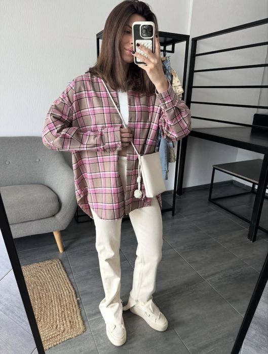 Сорочка в клітинку оверсайз, картата сорочка, Туреччина