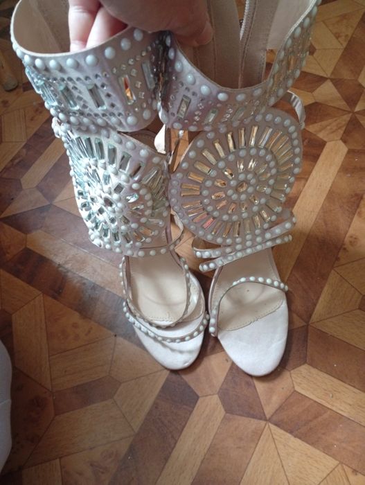 Nowe buty sandały 38 39 Public Desire obcas kamienie perłowe