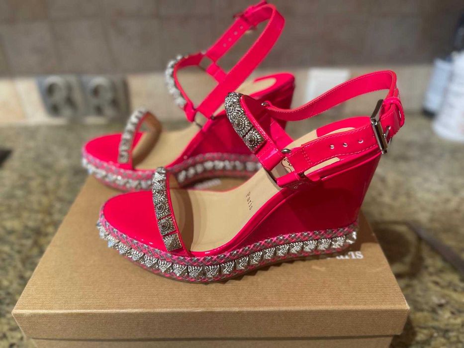 Christian Louboutin koturny różowe nowe 38 (24cm)