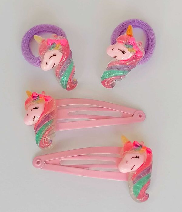 Zestaw włosów komplet spinki spineczki frotki gumki Unicorn Jednorożec