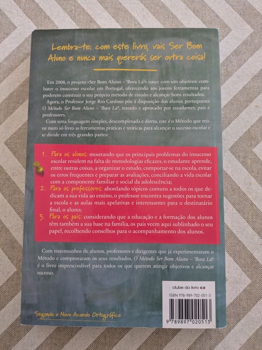 Livro "O Método Ser Bom Aluno - 'Bora Lá?" – Prof. Jorge Rio Cardoso