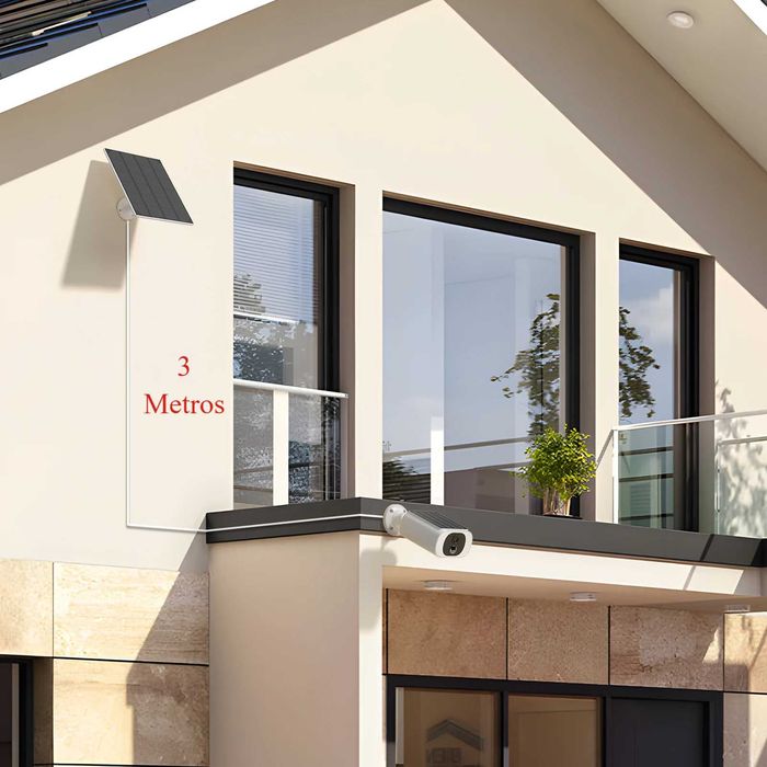 Painel Solar 3W para Câmara  a bateria recarregável * Tipo C * P65