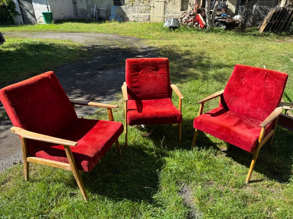 Liski stare fotele PRL vintage