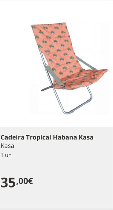 Cadeira de praia/outdoors como nova KASA