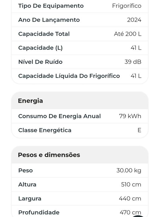 Mini frigorífico novo em caixa e com garantia