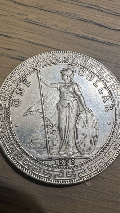 Brytyjska moneta handlowa 1 Dollar 1899 –  British Trade Dollar (Hongkong / Straits Settlements). Anglia duza moneta