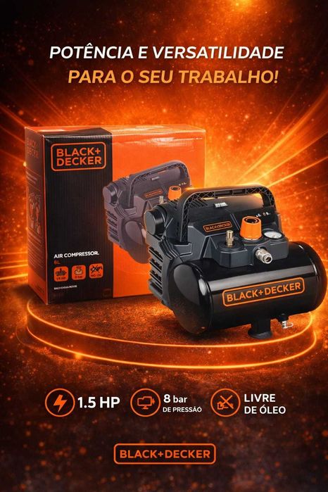 Compressor sem óleo Black + Decker
