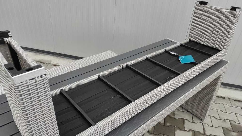 Zestaw mebli ogrodowych STÓŁ I ŁAWKI Z TECHNORATTANU dla 6 osób