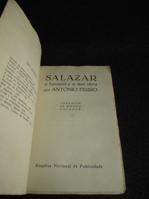Livro Salazar o homem e a sua obra António Ferro 1ª edição 1933
