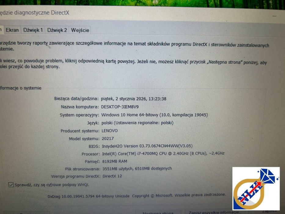 Laptop Gamingowy Lenovo Y510P