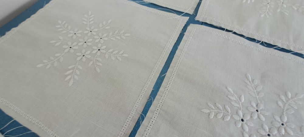 6 panos bordados para trabalhos de renda