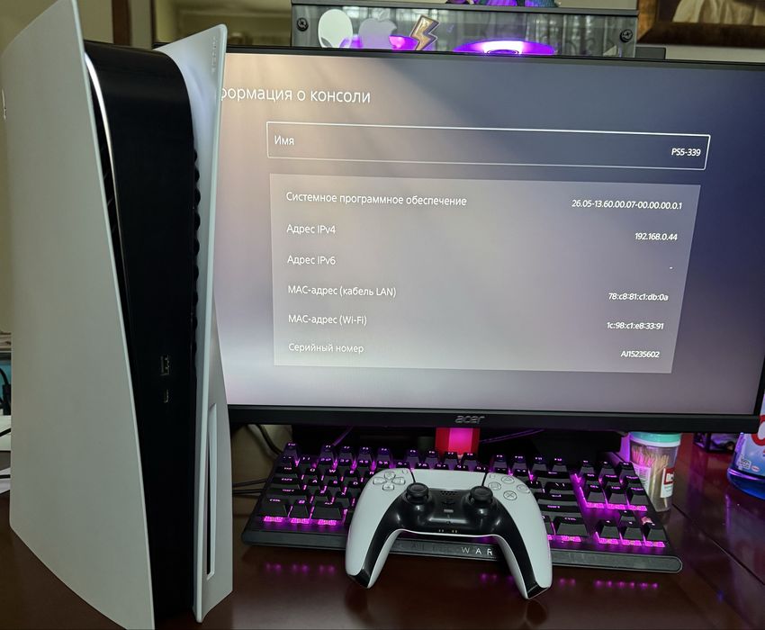 Sony/Playstation 5/ps5/пс5 консоль с дисководом,в комплекте Dualsense геймпад,полностью обслужена!