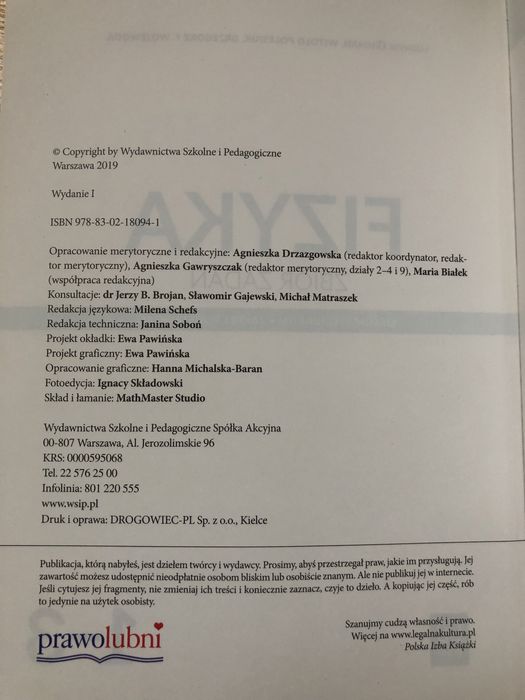 Fizyka Zbiór zadań Zakres podstawowy