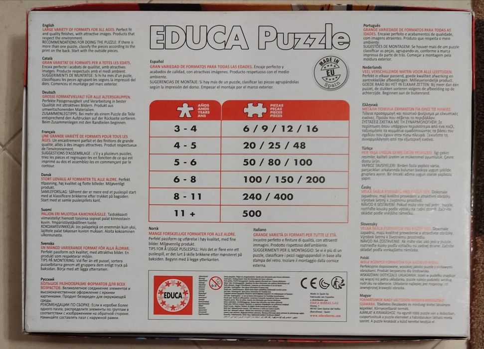 10 Puzzles de 50 a 180 pecas - Cars, Frozen, Batman