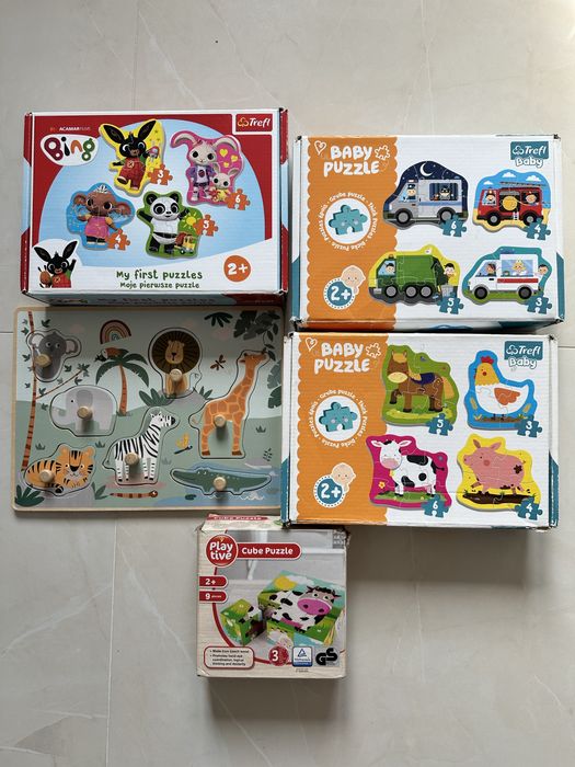 Zestaw puzzli i klocków