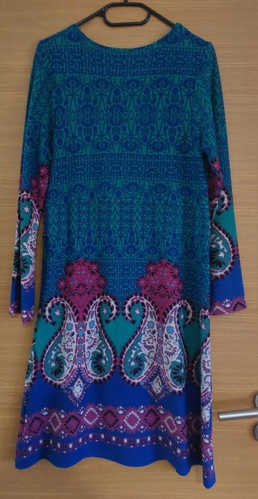 Vestido Étnico Estampado Verde, M/L