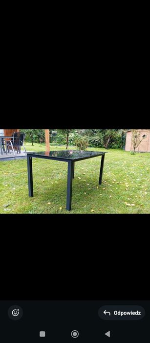 Stół szklany ogrodowy
