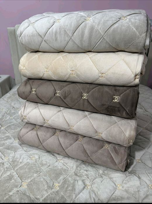 Покривало Котон-Велюр.шанель.одіяло .покривало.1.5.євро розмір.200-230